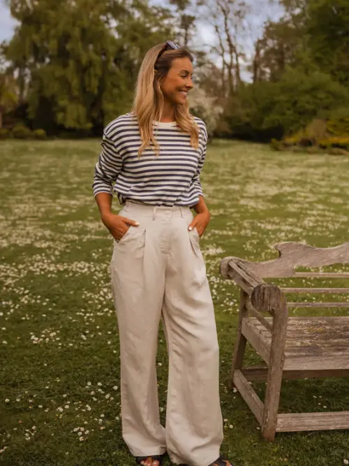 Beige Linen Romuald Pants