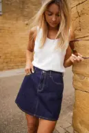 Dark Blue Denim Tara Skirt