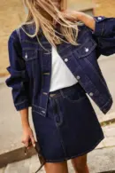 Dark Blue Denim Tara Skirt